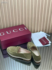 GUCCI 26S LOAFER IN MOSS GREEN SUEDE