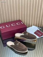 GUCCI 26S LOAFER MULES IN DARK BROWN SUEDE