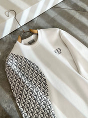 DIOR OBLIQUE CREWNECK SWEATSHIRTS IN WHITE AND BLACK