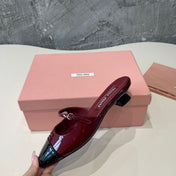 CAP TOE MULES RUBY COLOR SHEEPSKIN