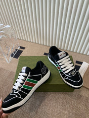 GG SCREENER SNEAKER WITH WEB BLACK CALFSKIN