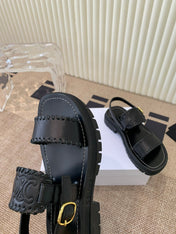 ROMAN SANDAL IN BLACK CALFSKIN