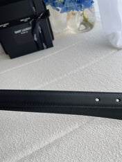 YSL 25S BELT 20 MM IN BLACK CALFSKIN 571486