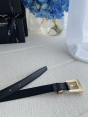 YSL 25S BELT 20 MM IN BLACK CALFSKIN 571486