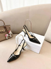 MY DD SLINGBACK PUMP 85MM IN BLACK CALFSKIN
