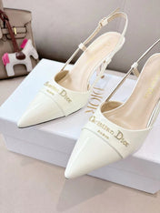 MY DD SLINGBACK PUMP 85MM IN WHITE CALFSKIN