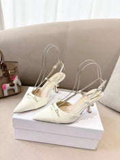 MY DD SLINGBACK PUMP 85MM IN WHITE CALFSKIN