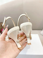 MY DD SLINGBACK PUMP 85MM IN WHITE CALFSKIN
