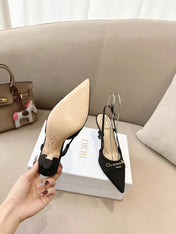 MY DD SLINGBACK PUMP 85MM IN BLACK DENIM