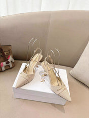 MY DD SLINGBACK PUMP 85MM IN BEIGE DENIM