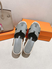 HM 25S HIGH WEDGE SANDALS IN LIGHT GREY LAMBSKIN STYLE 9