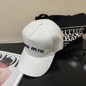 MIUMIU EMBROIDERED DENIM BASEBALL CAP STYLE 75