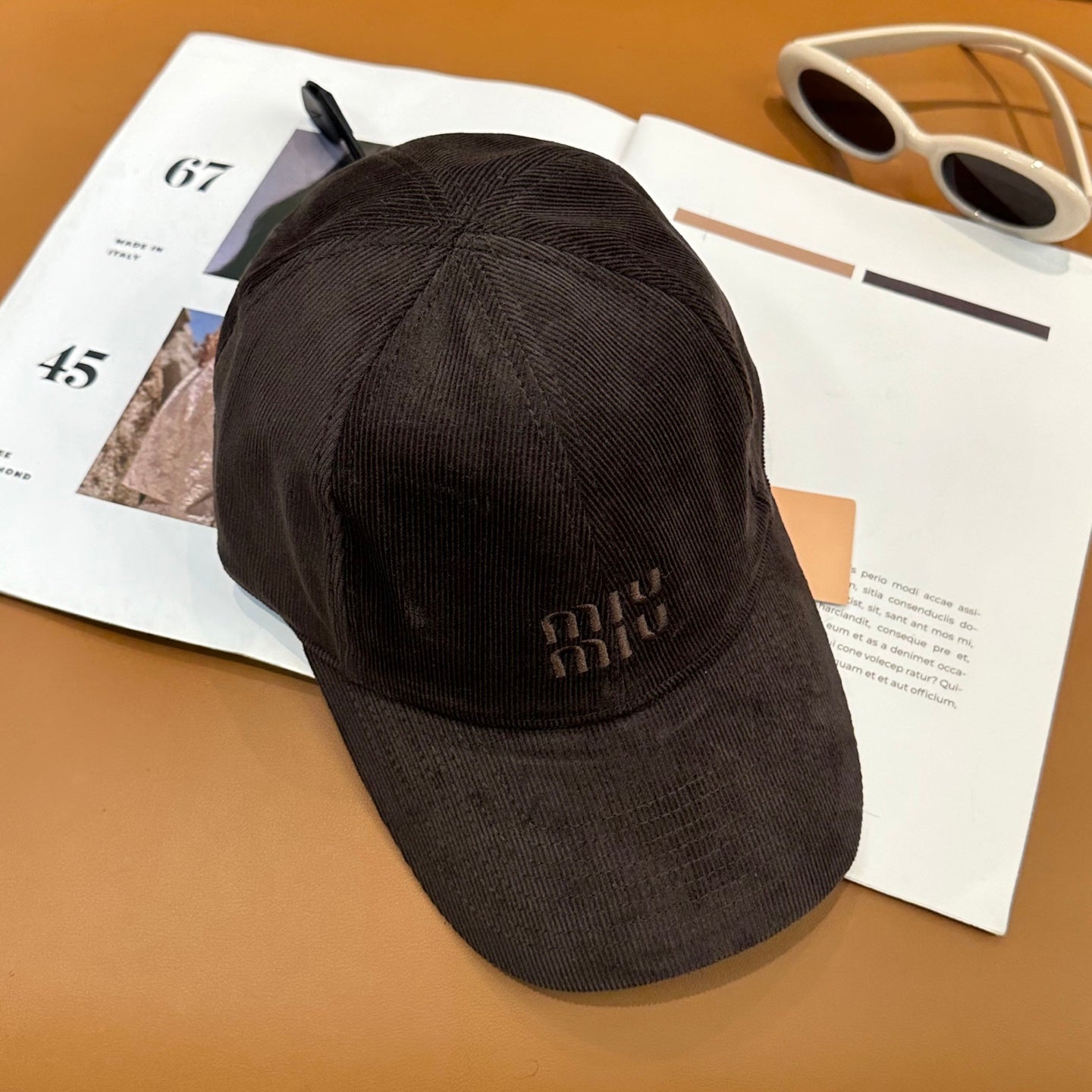 MIUMIU VELVET BASEBALL CAP STYLE 59