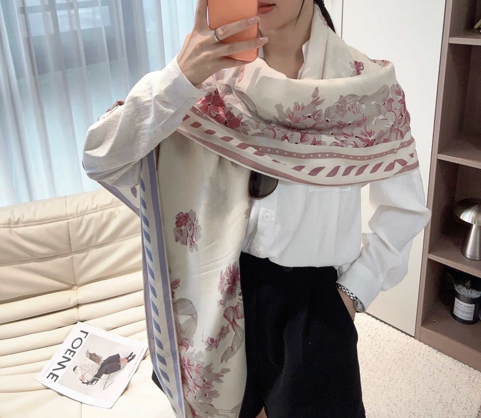 DIOR 26S SCARF 140 IN CASHMERE AND SILK 513569