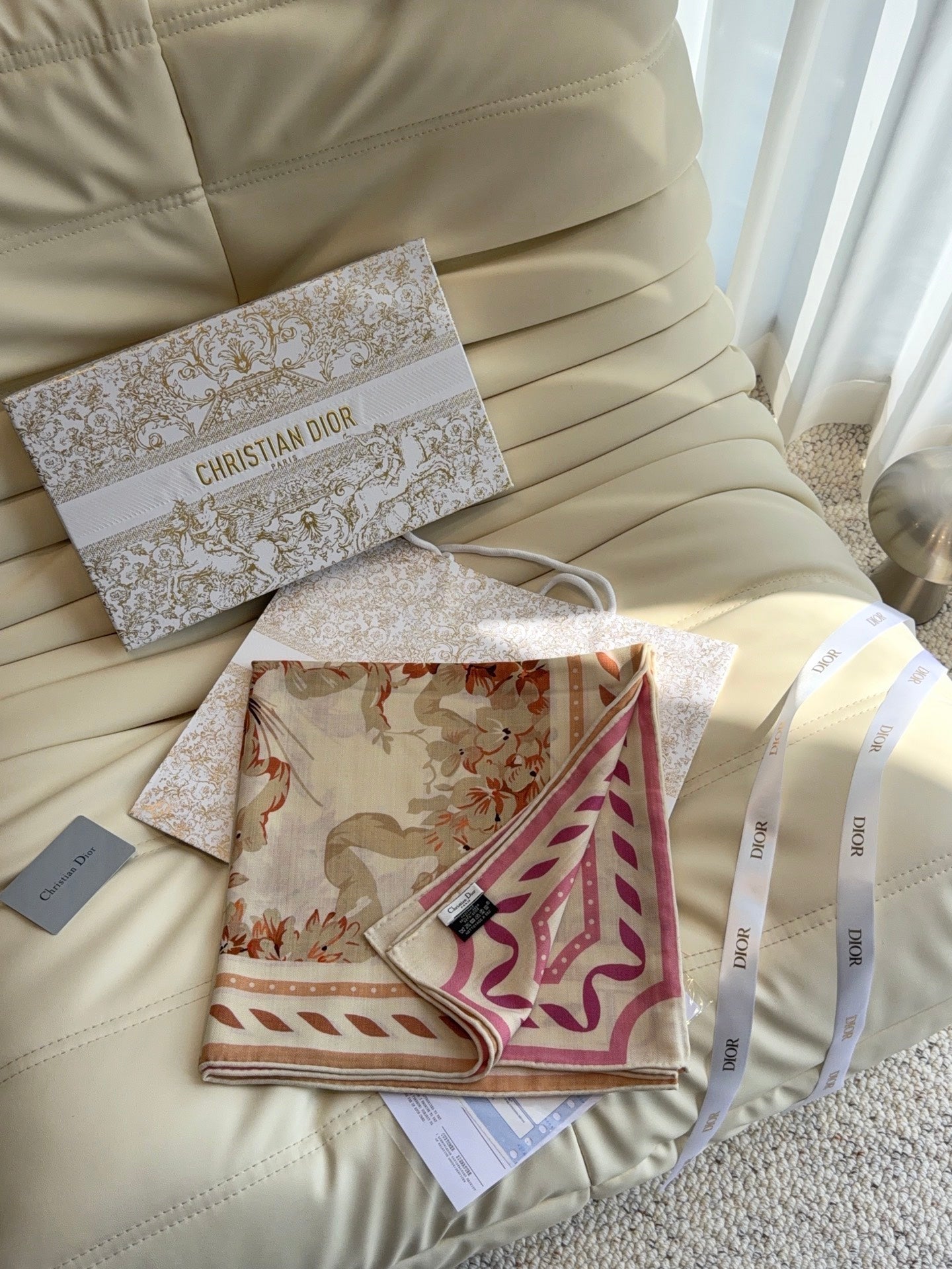 DIOR 26S SCARF 140 IN CASHMERE AND SILK 513568