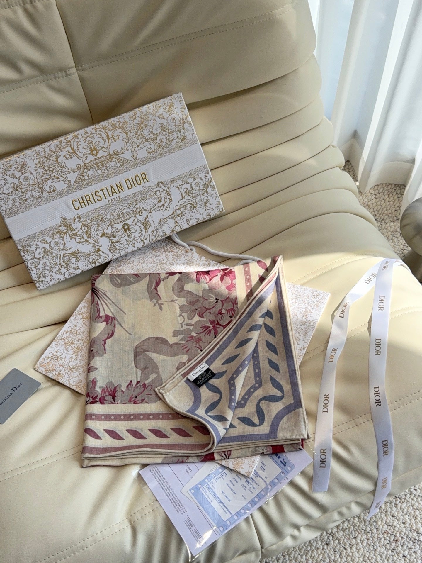 DIOR 26S SCARF 140 IN CASHMERE AND SILK 513569