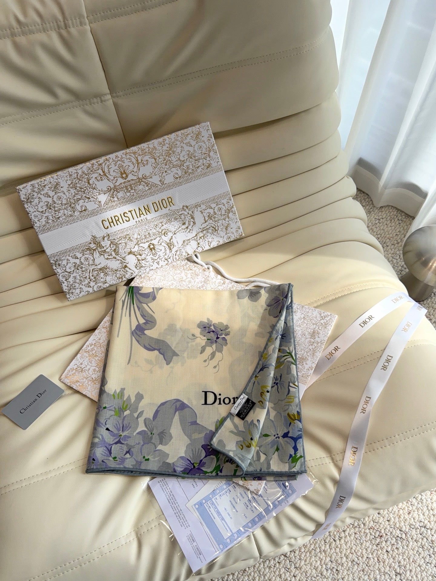 DIOR 26S SCARF 140 IN CASHMERE AND SILK 513570