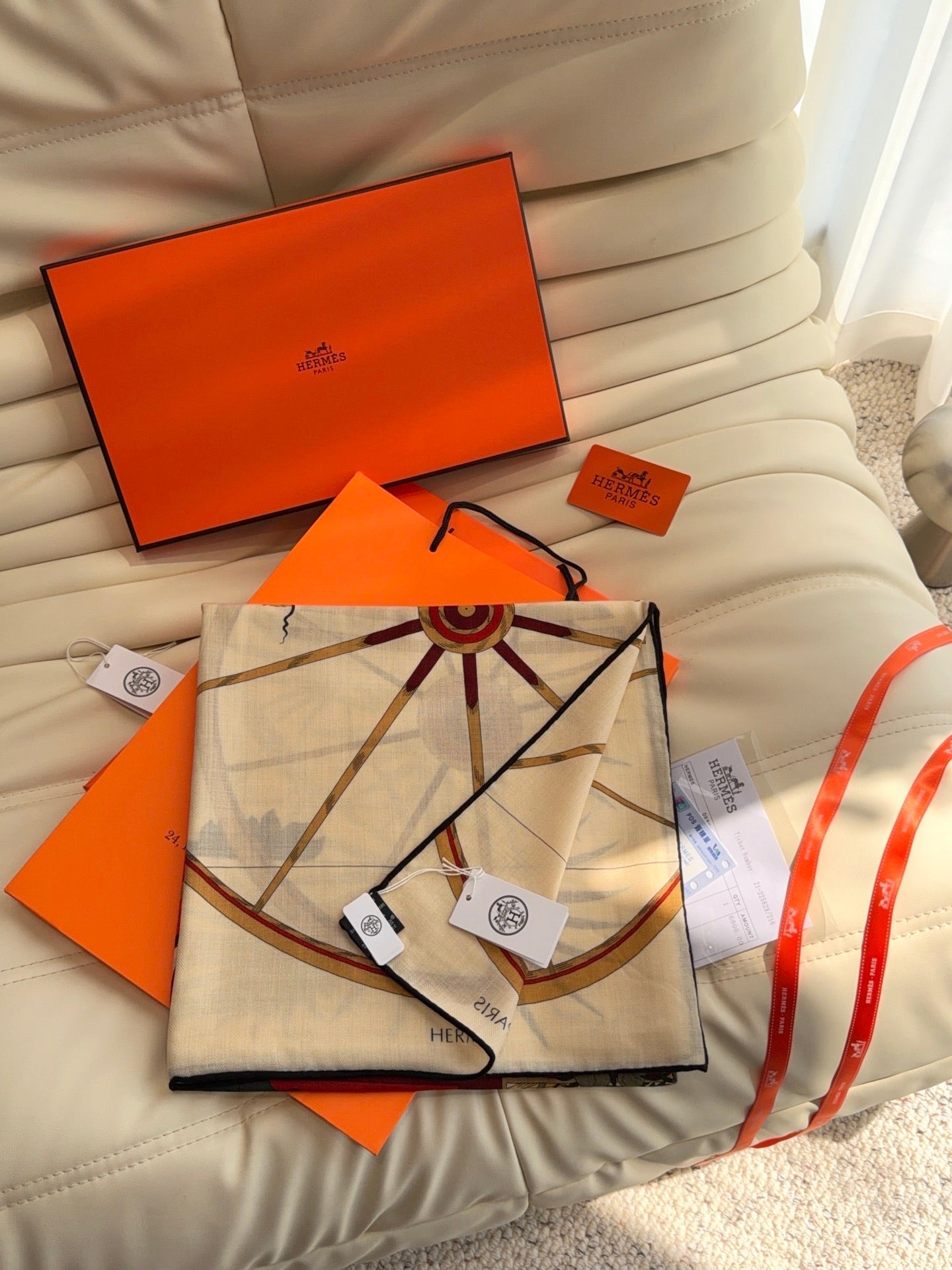 HERMES 26S SCARF 140 IN SILK AND CASHMERE 498306