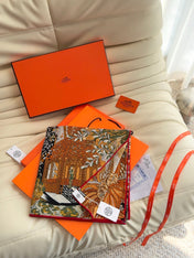 HERMES 26S SCARF 140 IN SILK AND CASHMERE 498307