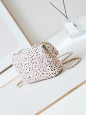 CHANEL 25S FLAP BAG 20 IN LIGHT PINK MIX BLACK SEQUINS