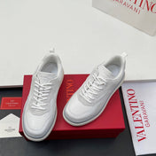 VALENTINO 25S RUNBOOT SNEAKERS IN WHITE SUEDE AND LAMBSKIN