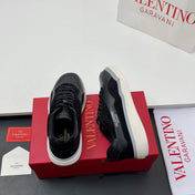 VALENTINO 25S RUNBOOT SNEAKERS IN BLACK SUEDE AND LAMBSKIN