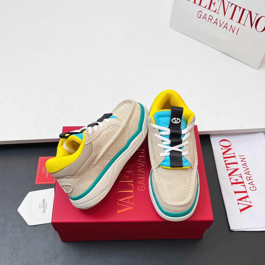 VALENTINO 25S RUNBOOT SNEAKERS IN MULTICOLOR LAMBSKIN
