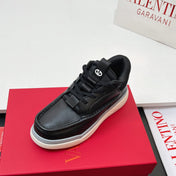 VALENTINO 25S RUNBOOT SNEAKERS IN BLACK LAMBSKIN