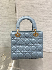 LADY MINI BAG 20 IN CERULEAN BLUE LAMBSKIN