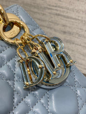 LADY MINI BAG 17 IN CERULEAN BLUE LAMBSKIN