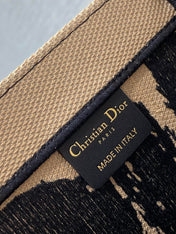 LARGE BOOK TOTE 42 BEIGE AND BLACK MISS DIOR GRAFFITI EMBROIDERY