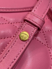 SMALL 20 CARO BACKPACK IN PUNCH PINK MACROCANNAGE LAMBSKIN