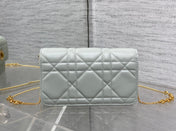 MONTAIGNE AVENUE MINI 19 BAG IN PISTACHIO GREEN CALFSKIN WITH GOLD HARDWARE
