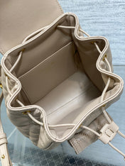 SMALL 20 CARO BACKPACK IN ALMOND BEIGE MACROCANNAGE LAMBSKIN