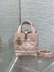 DIOR 25S ALWAYS MINI BAG 13 IN LIGHT PINK MACROCANNAGE CALFSKIN GOLD HARDWARE