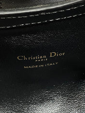 DIOR 25S JOLIE TOP HANDLE MINI BAG 18 IN BLACK CALFSKIN GOLD HARDWRE