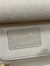 DIOR 25S SMALL LADY D‑JOY BAG 19 IN DARK BEIGE CANNAGE CALFSKIN GOLD HARDWARE