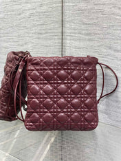 DIOR 26S ADIORABLE BUCKET BAG 20 IN BURGUNDY LAMBSKIN