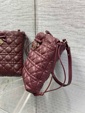 DIOR 26S ADIORABLE BUCKET BAG 20 IN BURGUNDY LAMBSKIN