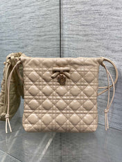 DIOR 26S ADIORABLE BUCKET BAG 20 IN BEIGE LAMBSKIN