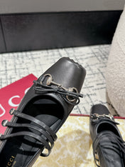 MARY JANE FLAT IN BLACK CALFSKIN
