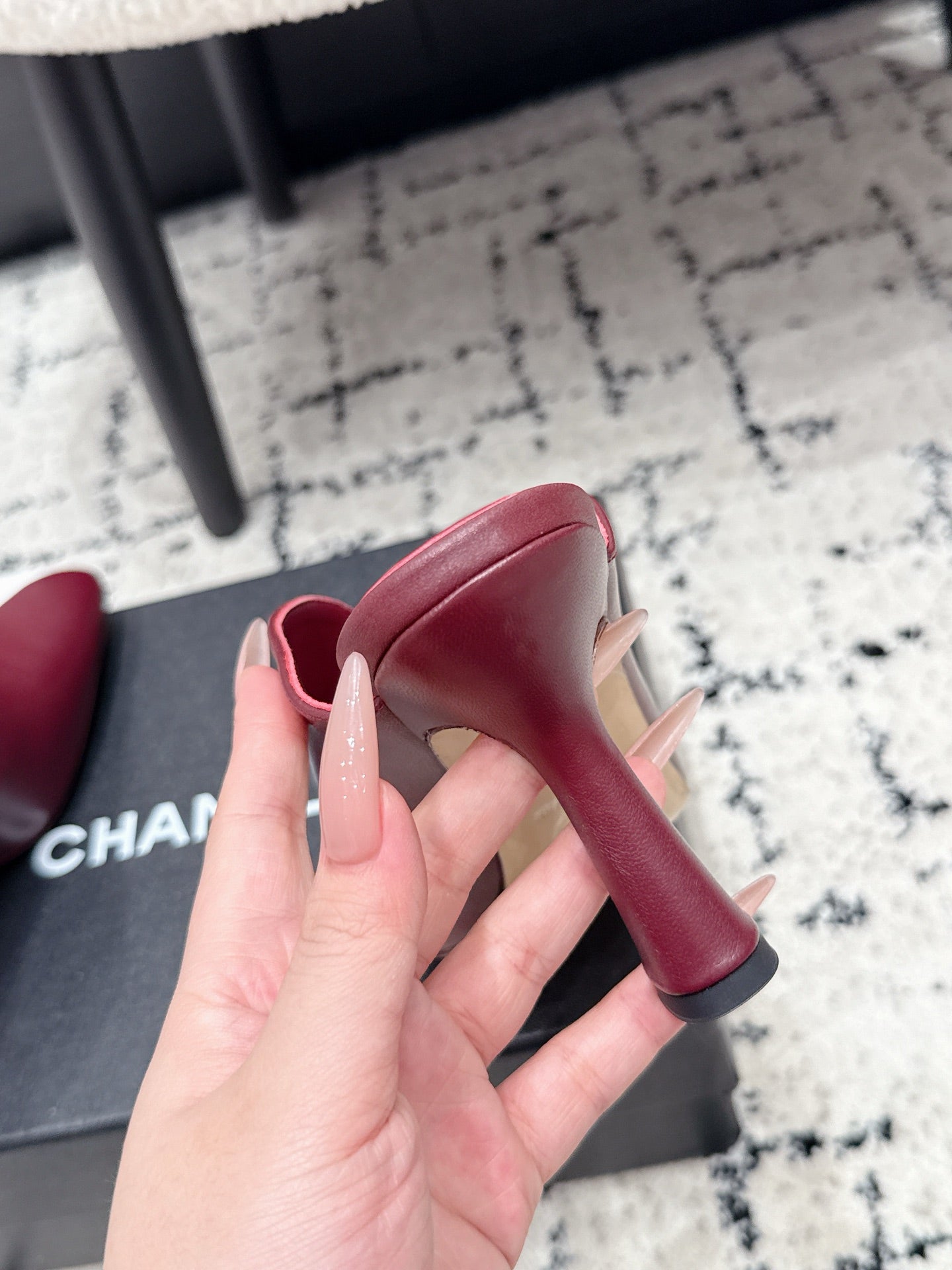 CHANEL 26S SQUARE-TOE HEELED MULES 95 MM IN RED MIX WHITE LAMBSKIN