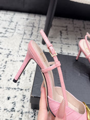 VALENTINO 26S SLINGBACKS 80 MM IN LIGHT PINK CROC EMBOSSED CALFSKIN