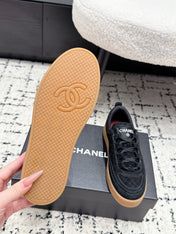 CHANEL 26S QUILTED SNEAKERS IN BLACK SUEDE