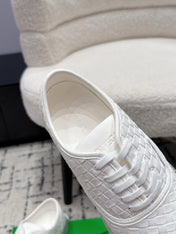 BOTTEGA VENETA 26S SNEAKERS IN WHITE WOVEN LAMBSKIN