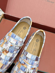 LP 26S SUMMER CHARMS WALK LOAFER IN MULTICOLOR CROCODILE CALFSKIN GOLD HARDWARE