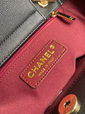 CHANEL 26S QUILTED SMALL SHOPPING TOTE 25 IN BLACK CAVIAR CALFSKIN GOLD HARDWARE