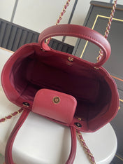 CHANEL 26S QUILTED LARGE SHOPPING TOTE 39 IN BURGUNDY RED CAVIAR CALFSKIN GOLD HARDWARE