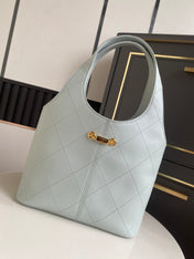 CHANEL 26S QUILTED HOBO LARGE BAG 35 IN PALE BLUE CALFSKIN GOLD HARDWARE