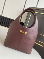 CHANEL 26S QUILTED HOBO LARGE BAG 35 IN BURGUNDY RED CALFSKIN GOLD HARDWARE